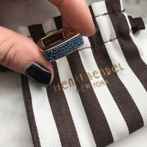 Blue crystal Henri Bendel size 8 ring